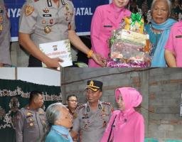 Kapolres Nias, AKBP Agung S.D.C., S.Psi., M.Psi., Psi., M.K.P., bersama nyonya melaksanakan Bakti sosial