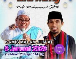 Gotong Royong Jadi Kunci Sukses Peringatan Isra' Mi'raj Masjid Al Istijabah Tongguh