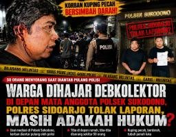 Warga Dihajar Debt Collector di Depan Mata Anggota Polsek Sukodono, Korban Mengaku Laporannya Ditolak Polres