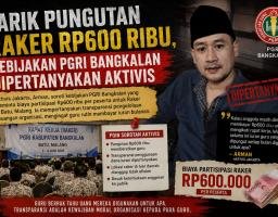 Tarik Pungutan Raker Rp600 Ribu, Kebijakan PGRI Bangkalan Dipertanyakan Aktivis