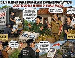 Distribusi Bansos di Desa Pesanggrahan Kwanyar Dipertanyakan, Logistik Diduga Transit di Rumah Warga