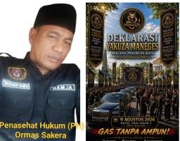 Selamat atas Deklarasi Yakuza Maneges Malang Pasuruan Raya, Penasihat Hukum Ormas Sakera Sampaikan Apresiasi