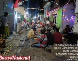 Warga RT 07 RW 08 Bulak Banteng Bhineka V Gelar Doa Bersama dan Tumpengan, Peringati HUT RI ke-81