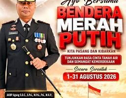 Kapolres Nias Himbauan Warga Kibarkan Bendera Merah Putih Sepanjang Agustus sambut HUT ke-80 RI