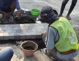 Jalan Sudah Bagus Dibongkar, Proyek Batu Alam Didepan MPP Siola Disorot AMI Untuk Apa Anggaran Dihabiskan