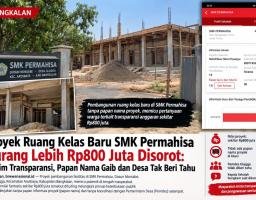Proyek Rp800 Juta SMK Permahisa Disorot Warga: Tanpa Papan Nama dan Koordinasi