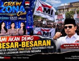 Poster Promosi Zona Club Beratribut Polri Disorot, AMI Siapkan Aksi Besar-besaran