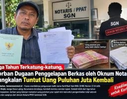Tiga Tahun Terkatung-katung, Korban Dugaan Penggelapan Berkas oleh Oknum Notaris Bangkalan Tuntut Uang Puluhan Juta Kemb