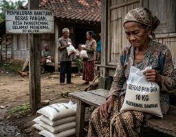 Sungguh miris, Penerima Bantuan Beras Pangan di Desa Pangereman kec. Ketapang kabupaten Sampang Hanya Menerima 10 kg