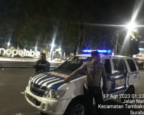 Antisipasi Kriminalitas Polsek Tambaksari Lakukan Patroli Malam