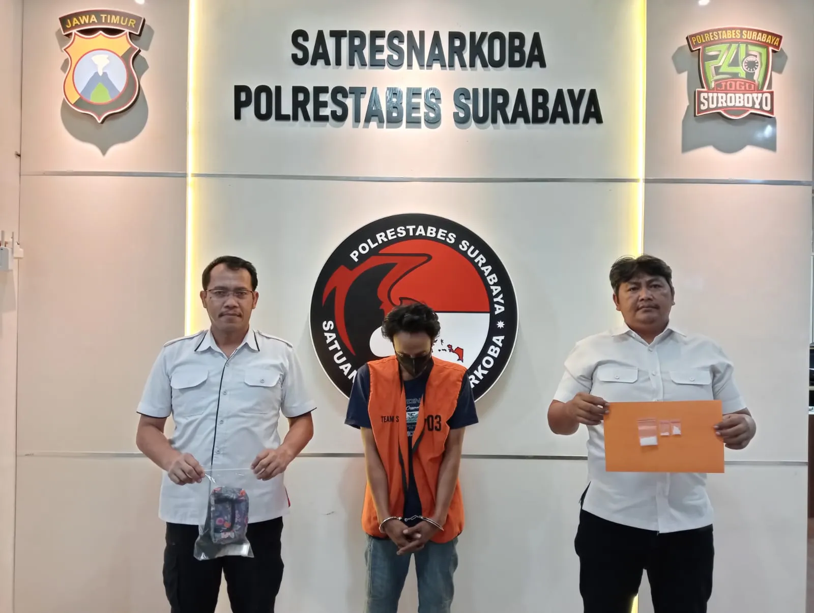 Satreskoba Polrestabes Surabaya Berhasil Tangkap Pengedar Sabu