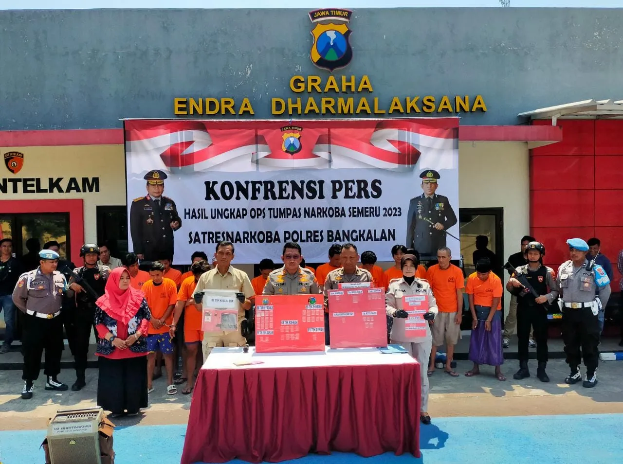 OPS Tumpas Narkoba Semeru 2023, Polres Bangkalan Amankan 17 Orang Tersangka