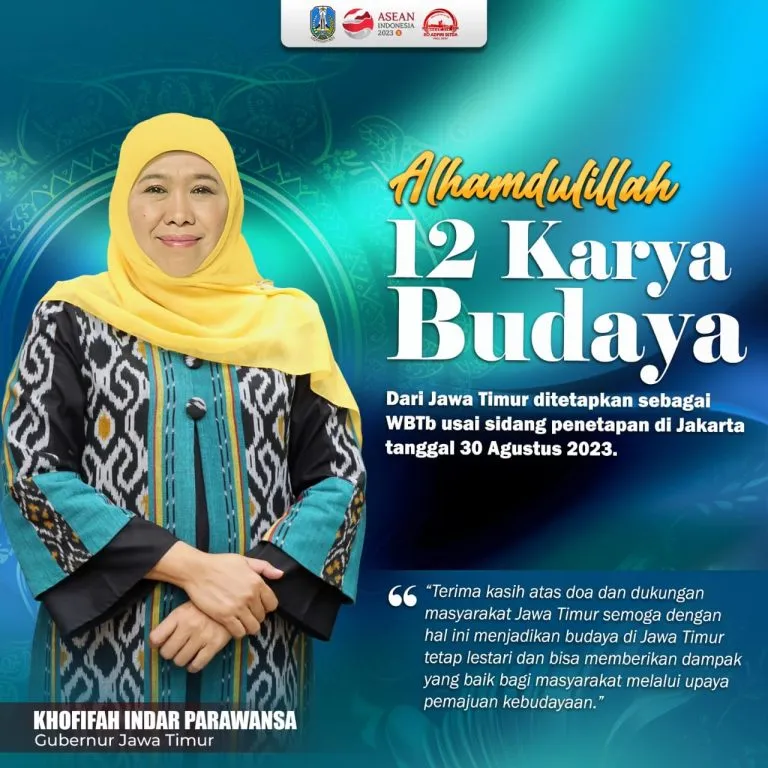 12 Karya Budaya Jatim Resmi Jadi WBTb Nasional