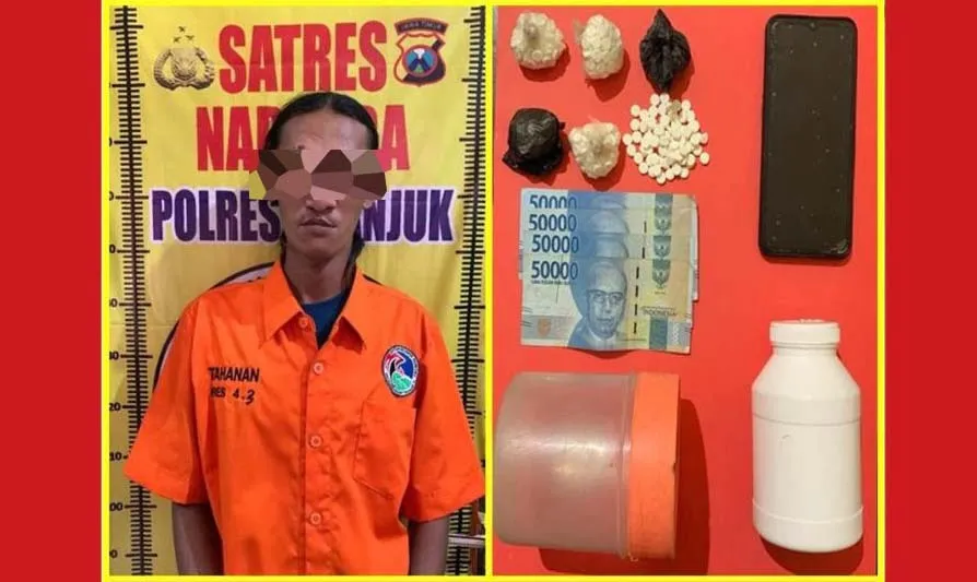 Polres Nganjuk Tangkap Seorang Pria Pemilik 580 Butir Pil Koplo Siap Edar