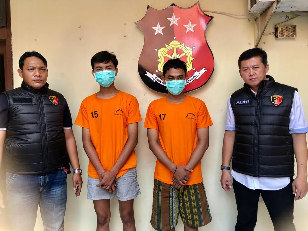 Unit Reskrim Polsek Genteng berhasil mengamankan 2 orang pemuda Gengster