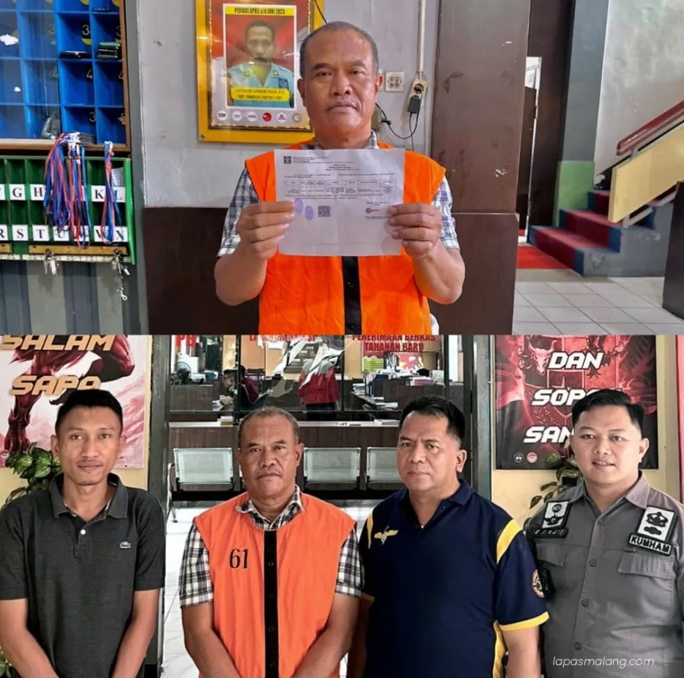 SEORANG TAHANAN BEBAS DENGAN RESTORATIVE JUSTICE DARI LAPAS KELAS I MALANG