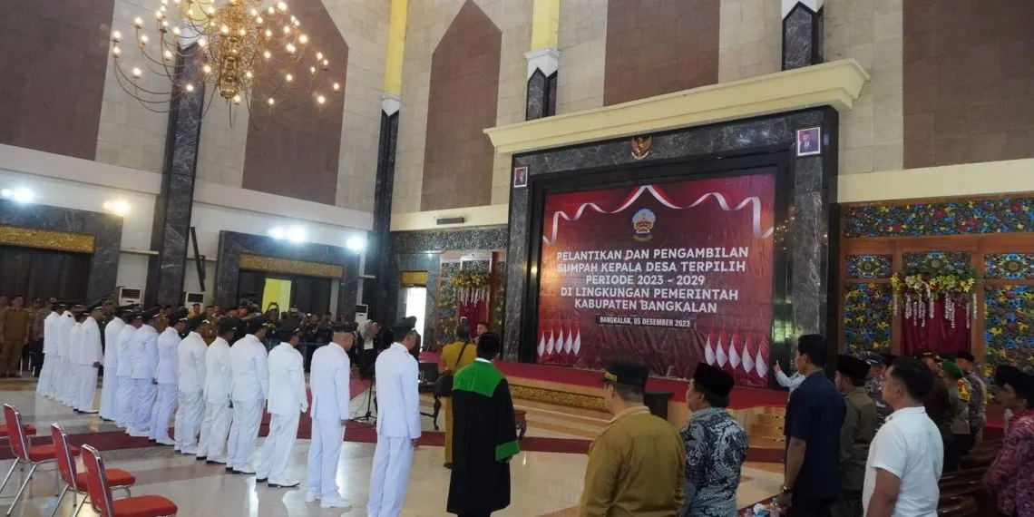 Bersama Forkopimda, Kapolres Bangkalan Hadiri Pelantikan Kades Periode 2023-2029