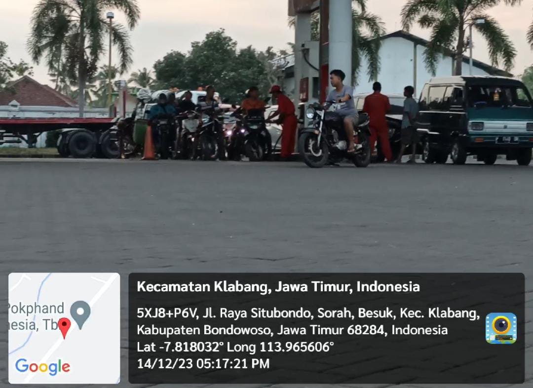 Gak Bahaya Ta, SPBU Pertamina 54.682.07 Klabang,Bondowoso Perjual Belikan BBM Jenis Pertalit