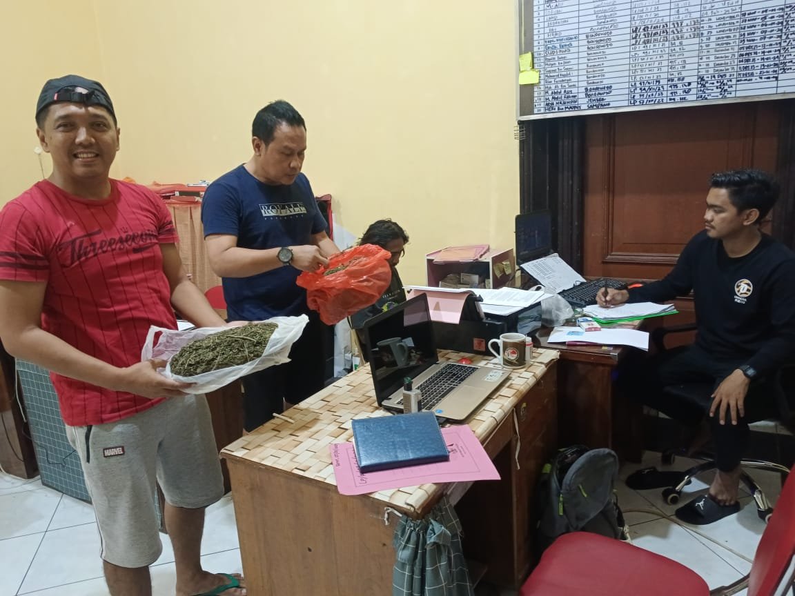 Seorang pelaku diduga jaringan antarkota peredaran narkoba jenis ganja di Bondowoso dibekuk. Sebanyak 1 kg ganja kering diamankan.