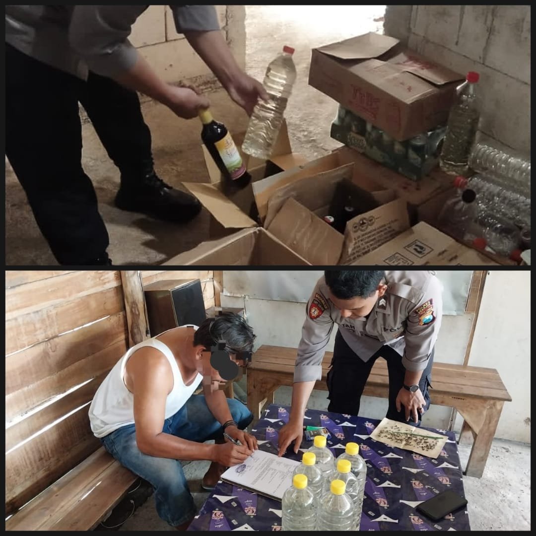 Kapolres Nganjuk, AKBP Muhammad, AKBP Muhammad, S.H., S.I.K., M.Si., selaku Kaopres dalam Operasi Pekat Semeru 2024 menyebut pihaknya telah menyita ratusan liter miras jenis arak jawa, 1 Bir merk Singaraja, 2 ciu merk Srigunting serta 2 miras jenis Vodka, Selasa(26/03/2024. 