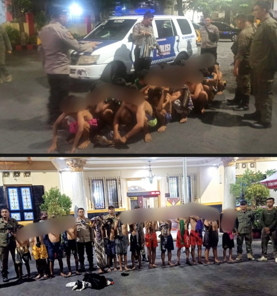 Polsek Simokerto Berhasil Amankan 14 Anak Perang Sarung Surabaya