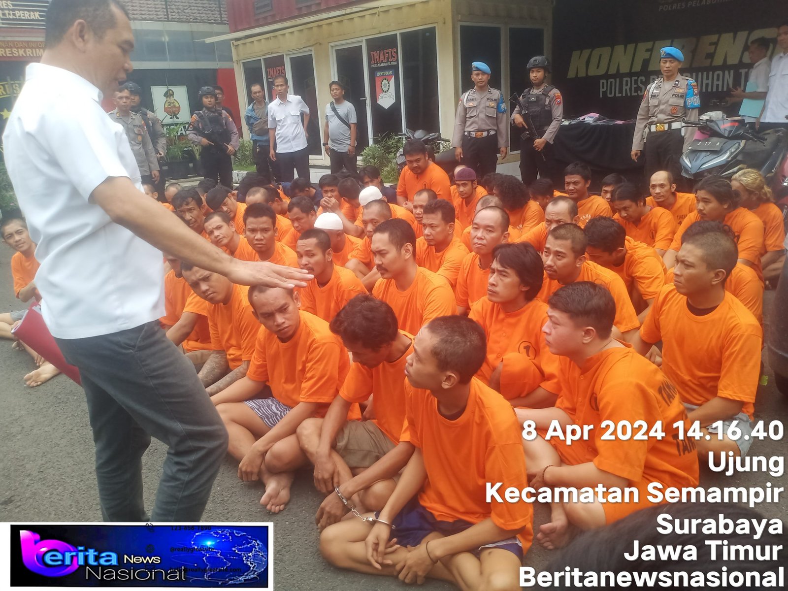 Polres Pelabuhan Tanjung Perak hanya dengan 12 hari berhasil mengamankan puluhan tersangka dalam melakukan aksi kejahatan pada (19 - 30/03/ 2024).