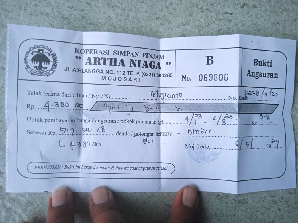 Masalah Perseteruan Antara Nasabah dan Oknum Pegawai Koperasi Artha Niaga Mojosari di Mojokerto