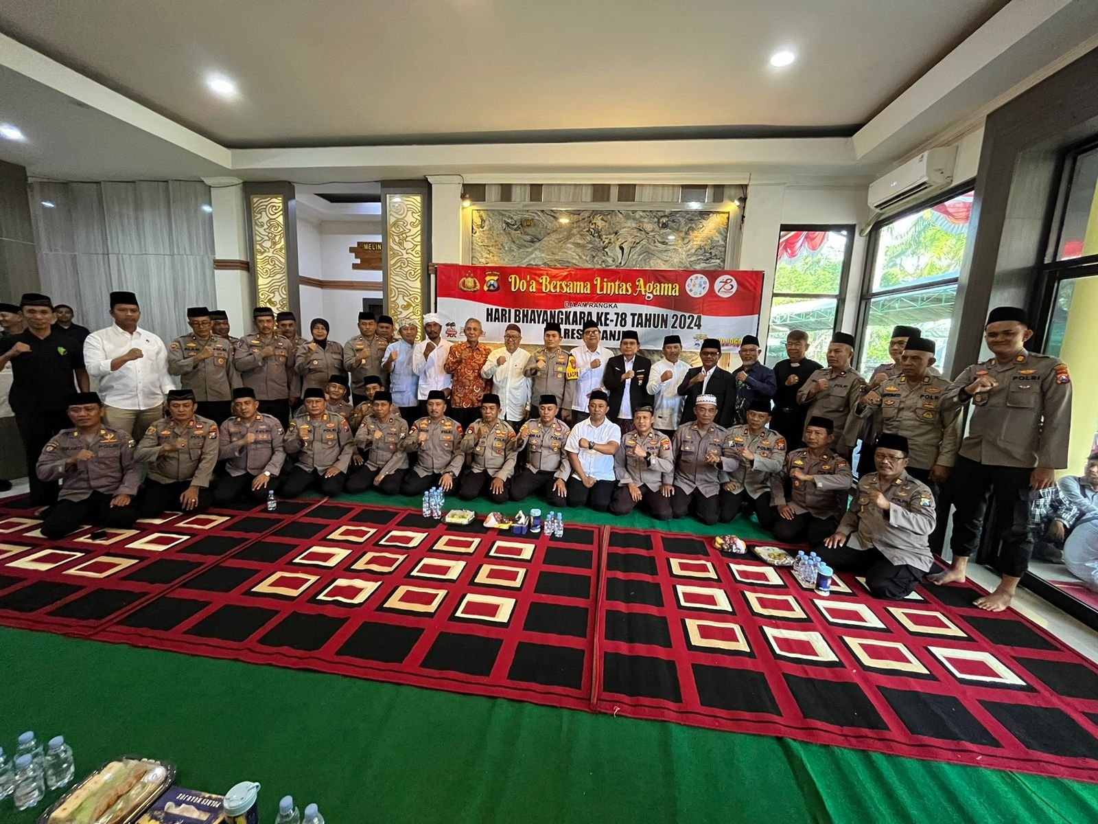 Polres Nganjuk Gelar Do’a Bersama Lintas Agama Sambut Hari Bhayangkara ke-78 tahun 2024