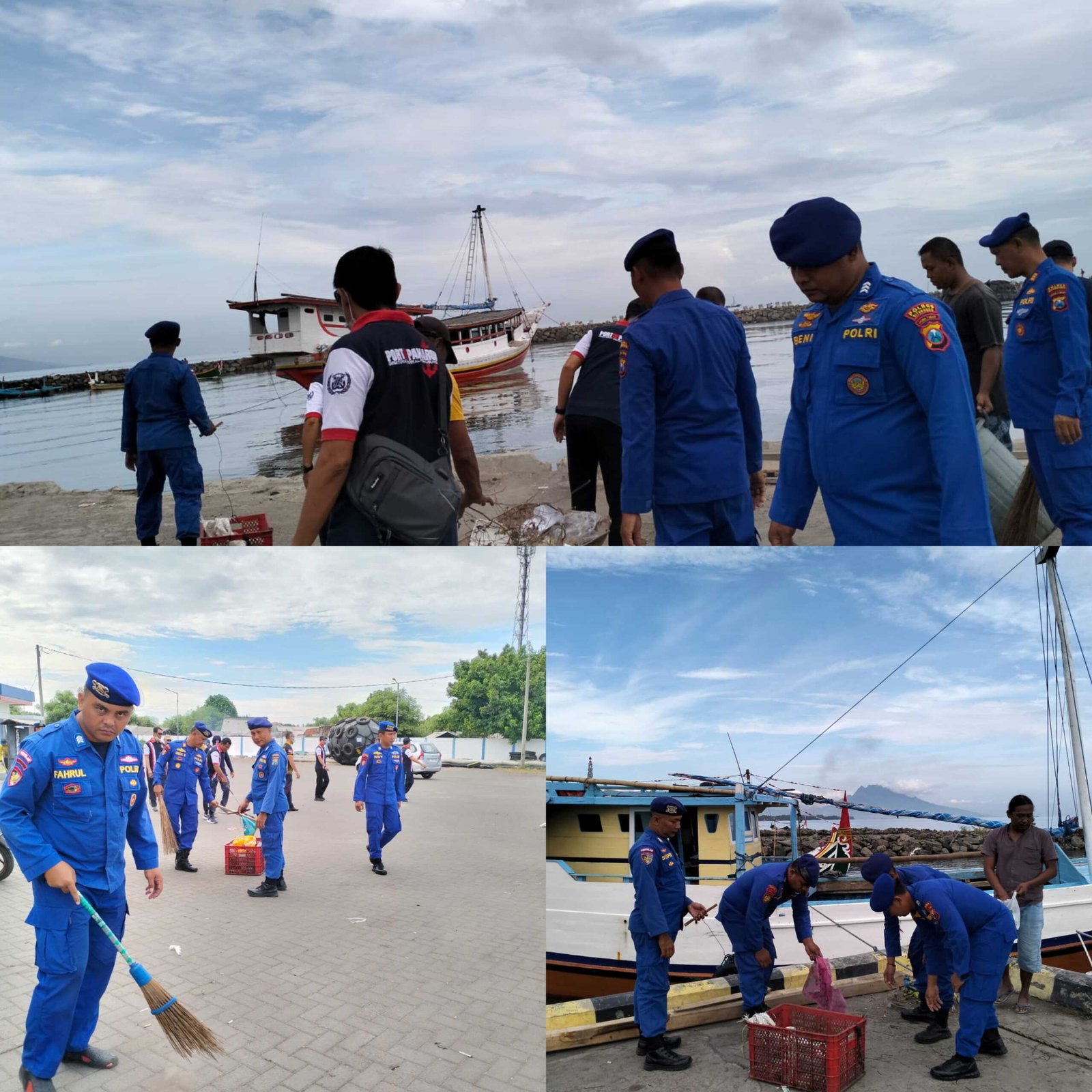 World Ocean Day, Satpolairud Bersama Masyarakat Bersihkan Pantai Situbondo