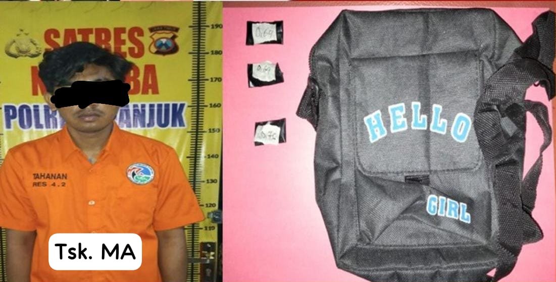 Pengedar Sabu Ditangkap di Nganjuk, 2,04 Gram Sabu Disita