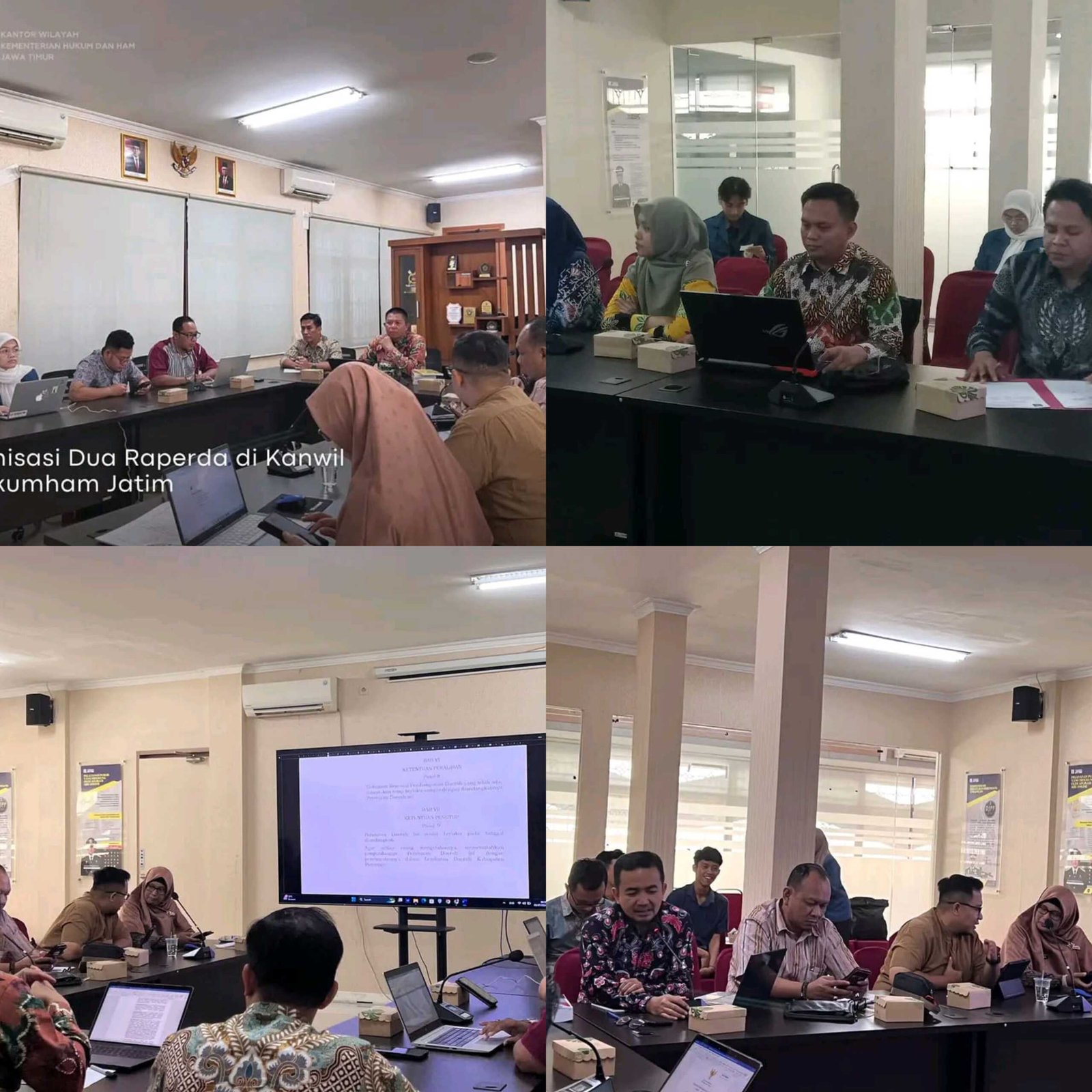 Harmonisasi Dua Raperda di Kanwil Kemenkumham Jatim