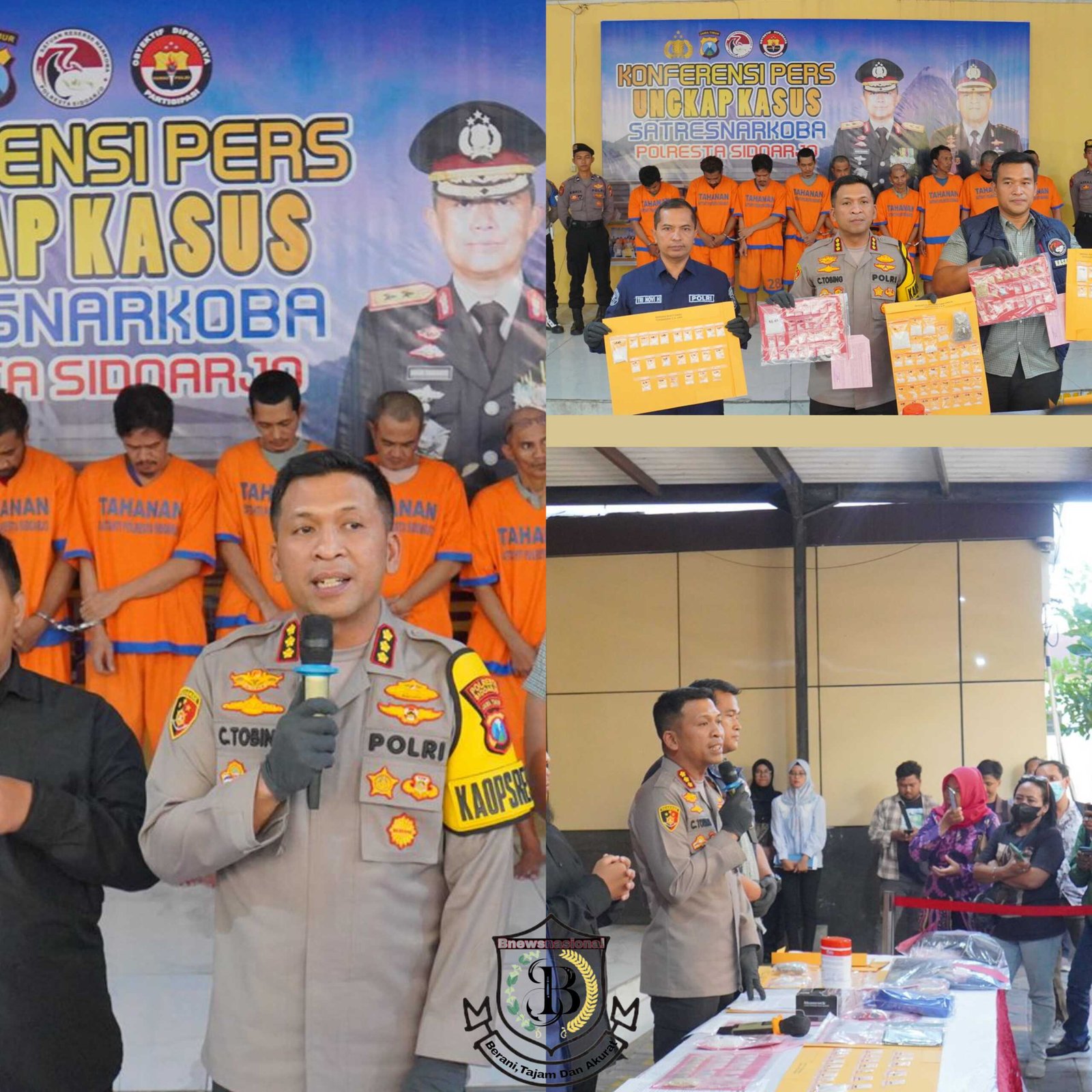 Polresta Sidoarjo Amankan Sembilan Tersangka Pengedar Sabu