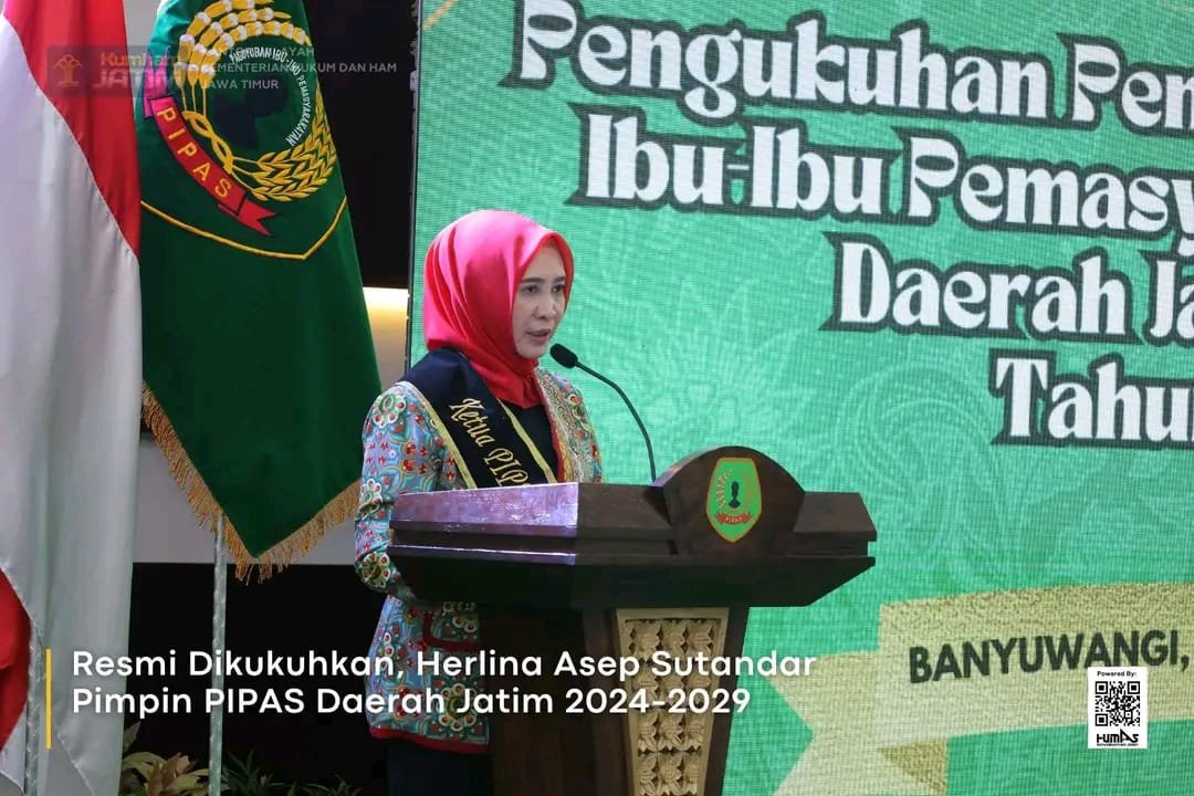 Resmi Dikukuhkan, Herlina Asep Sutandar Pimpin PIPAS Daerah Jatim 2024-2029