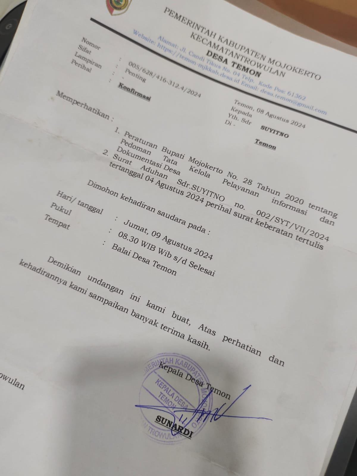 Sunardi Kades Temon, Diduga Usir Kuli Tinta saat Menjalankan Tugas Jurnalistik