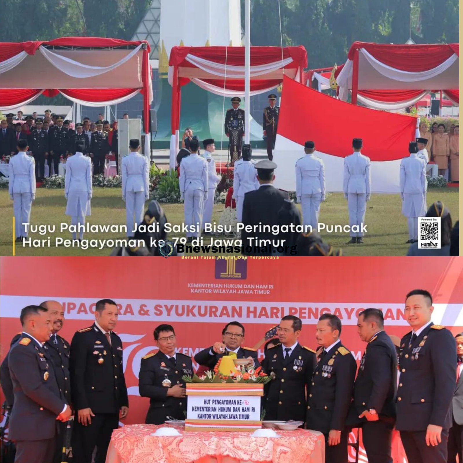 Tugu Pahlawan Jadi Saksi Bisu Peringatan Puncak Hari Pengayoman ke-79 di Jawa Timur