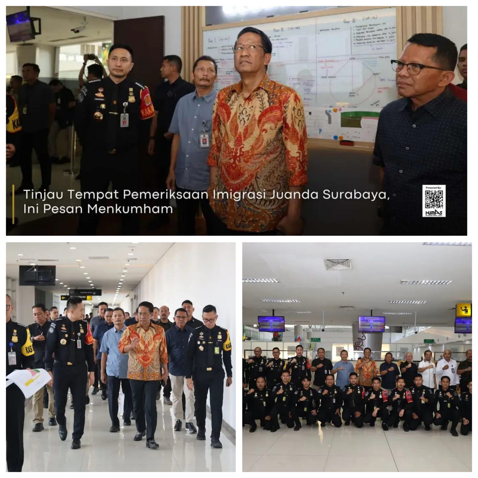 Tinjau Tempat Pemeriksaan Imigrasi Juanda Surabaya, Ini Pesan Menkumham