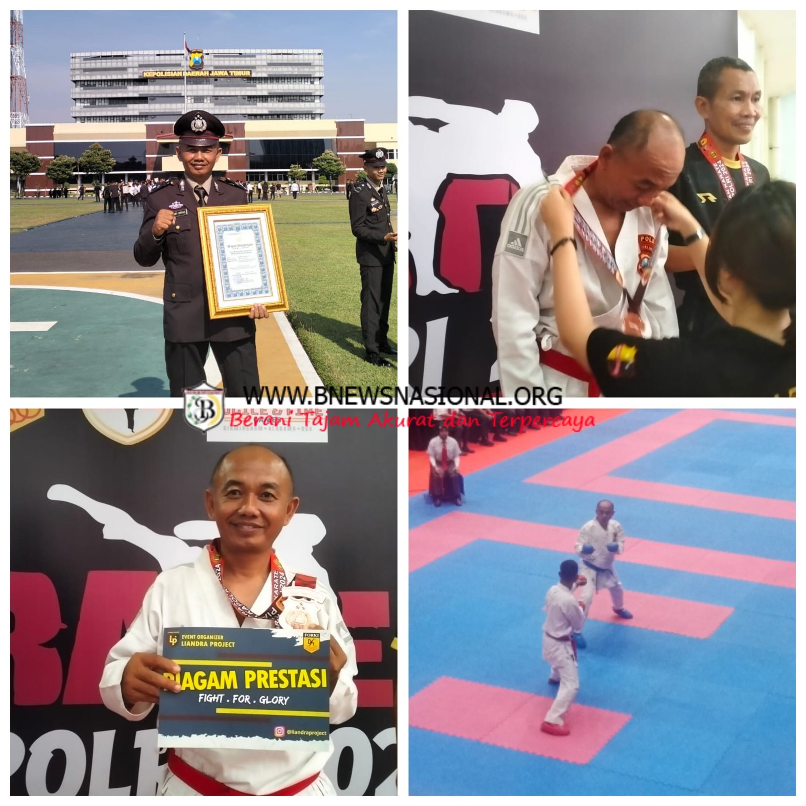 AIPDA Slamet Wiyono Harumkan Nama Polres Nganjuk, Sabet Juara Tiga dalam Kejuaraan Nasional Karate Piala Kapolri Cup 2024