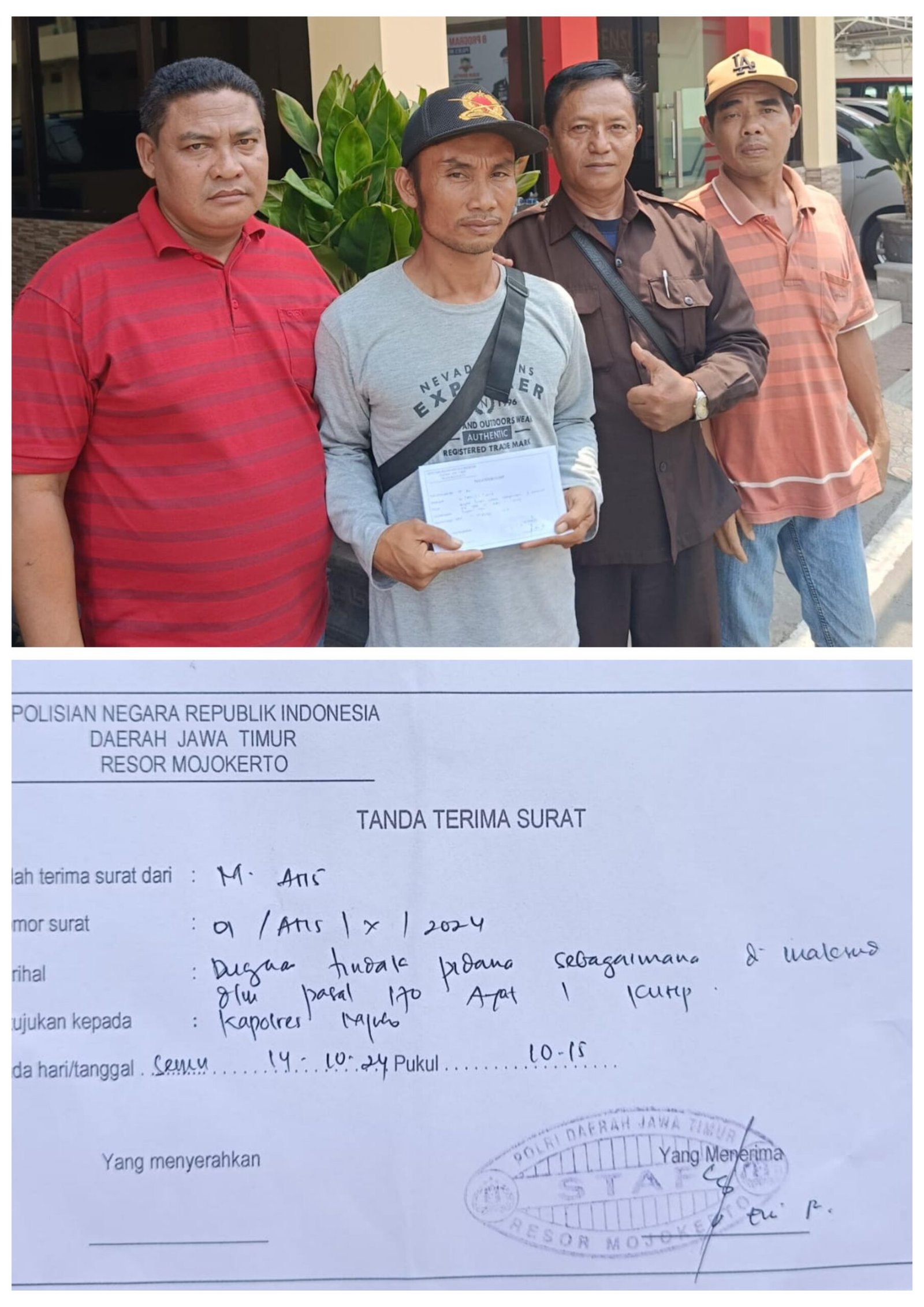 Operator Backhoe CV. RF Bersaudara Resmi Polisikan 31 Terlapor ke Mapolres Mojokerto 