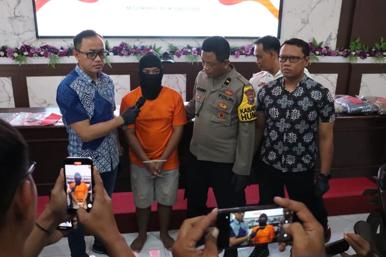 Polres Mojokerto Kota Amankan Dua Gengster Pasca Tawuran di Kelurahan Bloto
