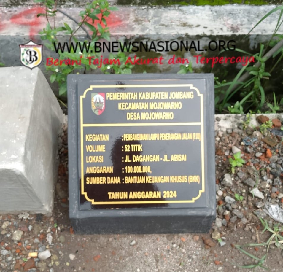 Dugaan Penyelewengan Dana BKK di Desa Mojowarno, Jombang: Lampu Jalan Tak Sesuai Proposal