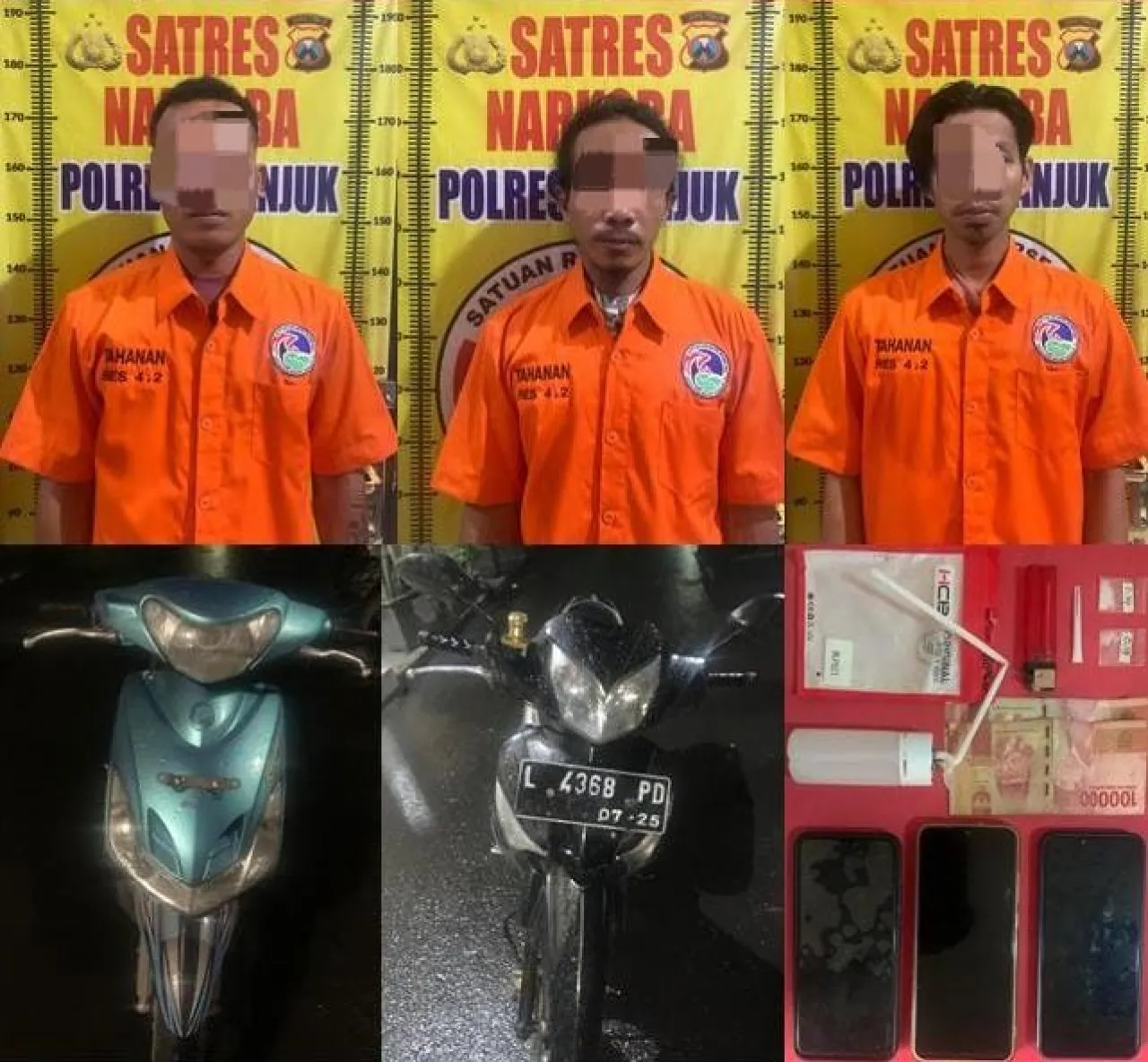 Polres Nganjuk Tangkap Empat Pengedar Sabu dalam Operasi Pekat Semeru 2025