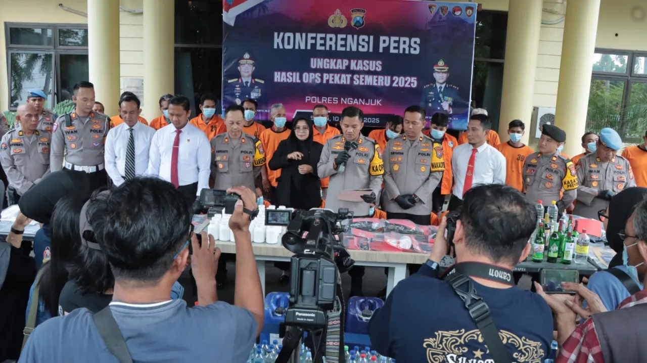 Polres Nganjuk Ungkap Ratusan Kasus dalam Operasi Pekat Semeru 2025