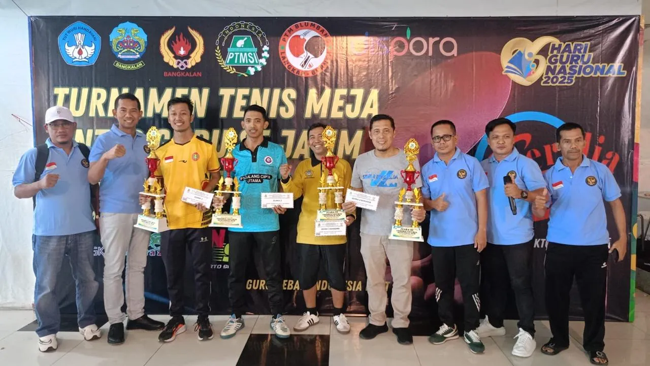 Sukses Besar! Turnamen Tenis Meja Antar Guru se-Jawa Timur di Bangkalan Perkuat Silaturahmi Pendidik