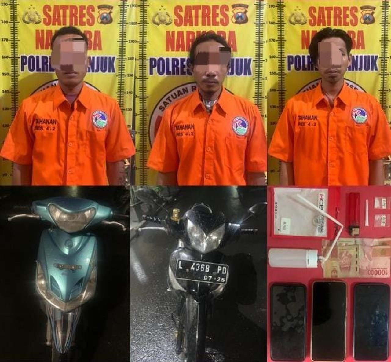 Polres Nganjuk Tangkap Empat Pengedar Sabu dalam Operasi Pekat Semeru 2025