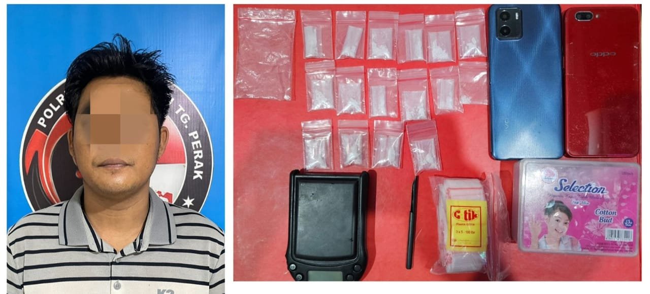 Satresnarkoba Polres Pelabuhan Tanjung Perak Tangkap Pengedar Sabu di Sidoarjo.