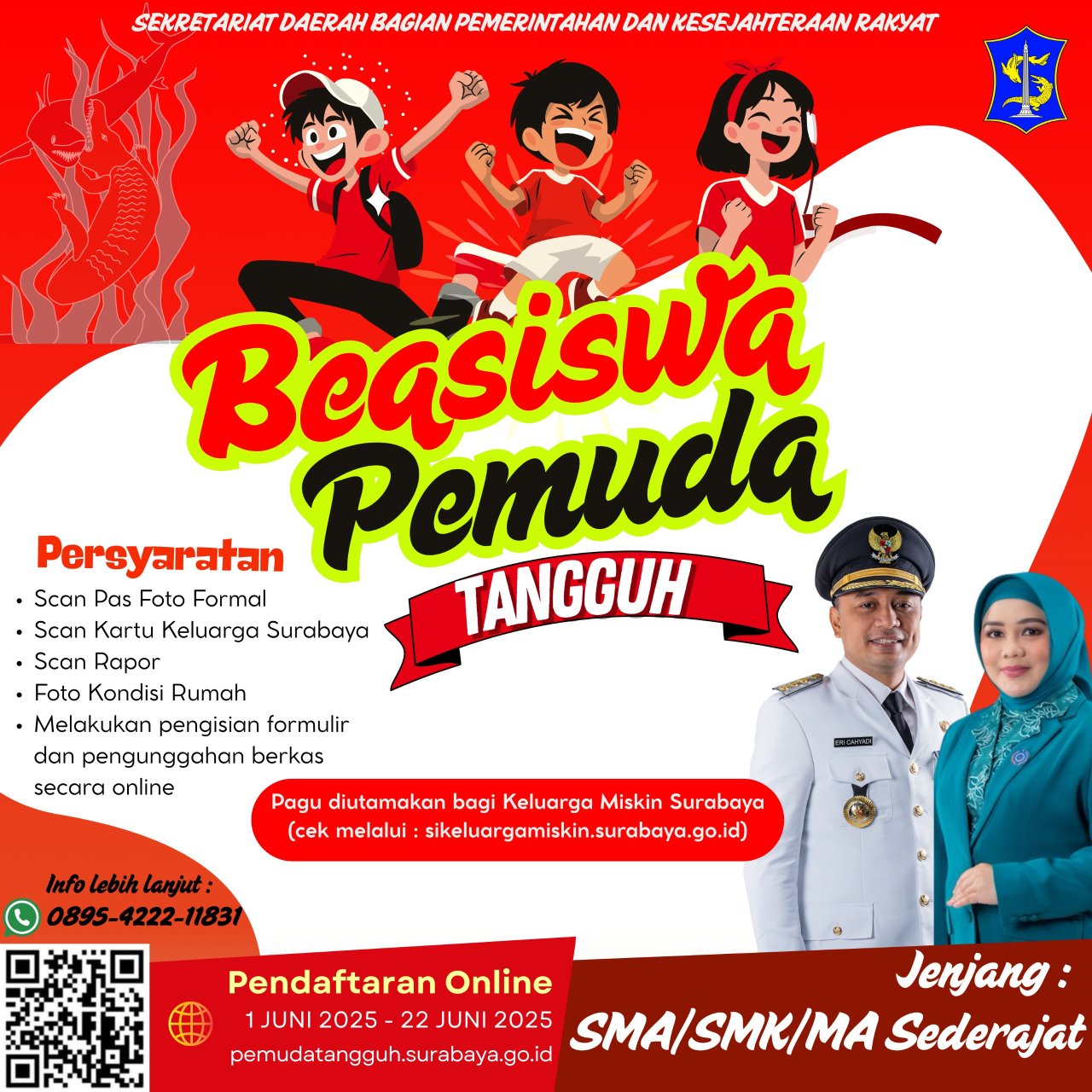 Pendaftaran Beasiswa Pemuda Tangguh 2025-2026 Dibuka, Kesempatan Emas Pelajar Surabaya