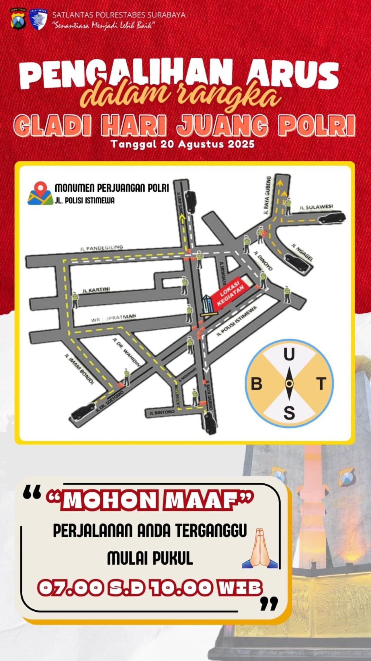 Hari Juang Polri 2025 Surabaya: Ini Jadwal, Rute Parade, dan Rekayasa Lalu Lintas Lengkapnya