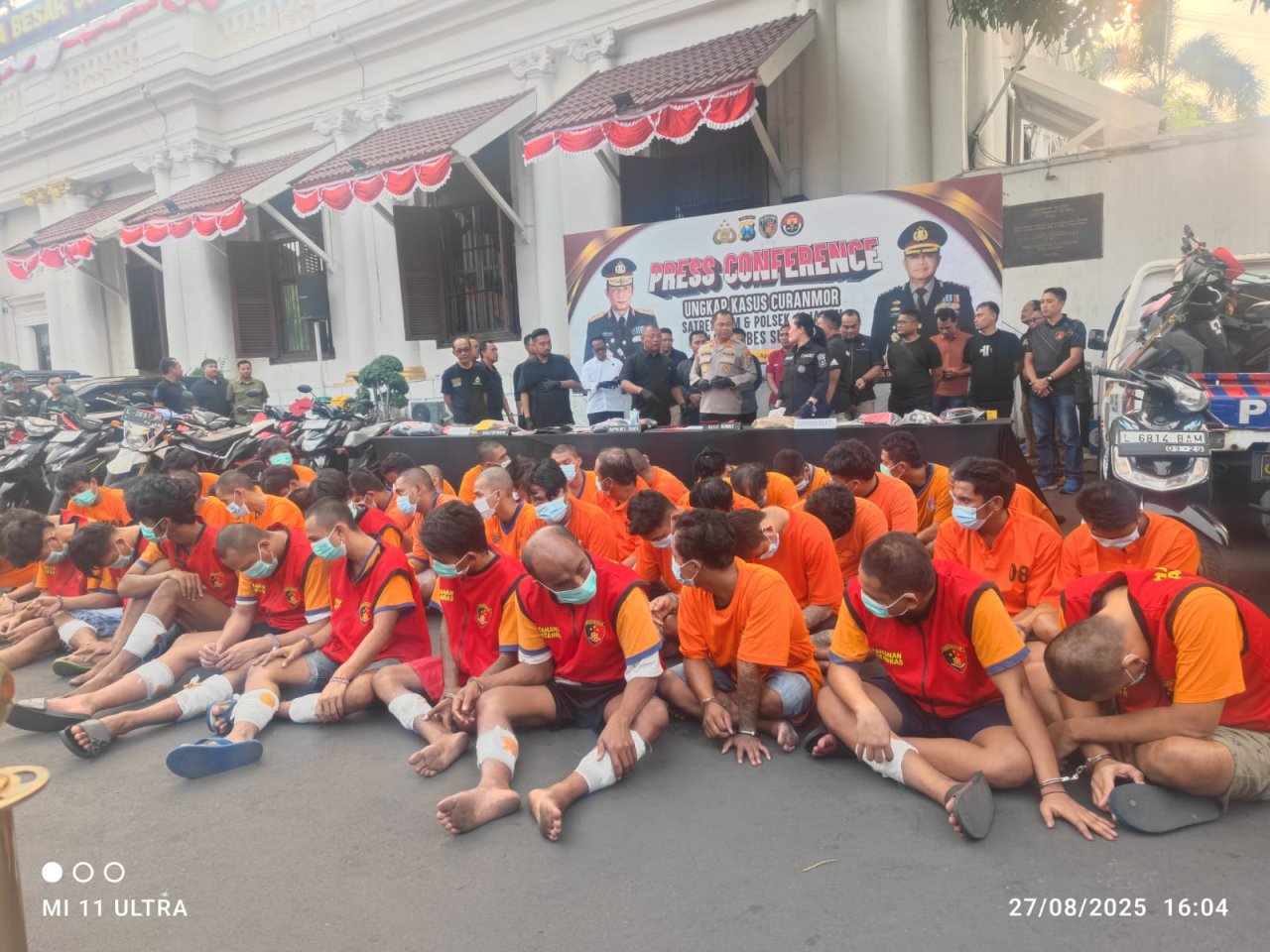 Polrestabes Surabaya Tangkap 49 Pelaku Curanmor, Amankan 19 Unit Sepeda Motor