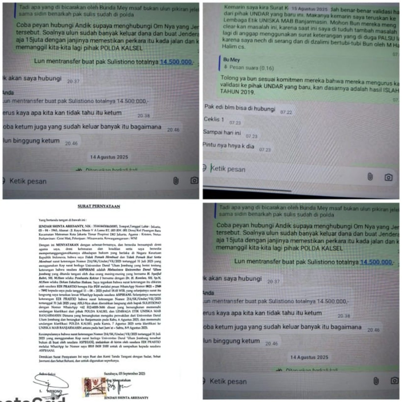 Kasus Dugaan Ijazah Palsu Aspihani Dinilai Lamban, Muncul Isu ‘Backup’ Jenderal