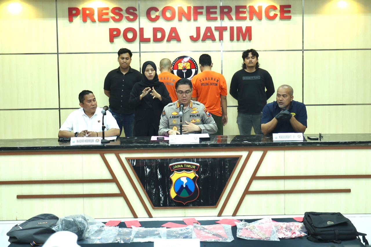 Polda Jatim Ungkap Sindikat Pencurian Bersenjata di Minimarket Lintas Provinsi
